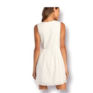 MONOPRIX Sleeveless Dress White Eyelet Babydoll Prairie Cottagecore Size 14
